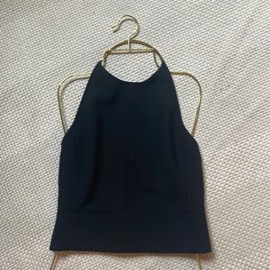 Aritzia Open Back Crop Halter Top - Black